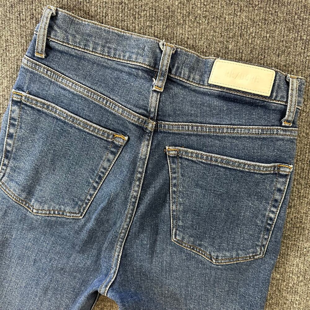 Re/Done Women's 70s Ultra High Rise Stove Pipe Jeans Western Button Fly Denim 27 - Picture 8 of 9